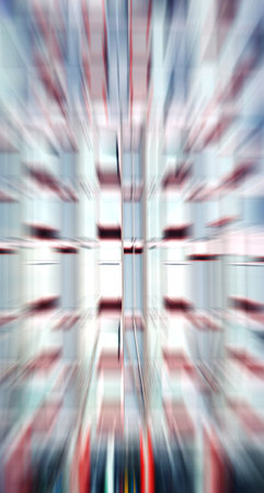 Motion blurred office building facade, abstract background.の写真素材