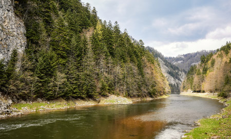 Photo of Dunajec River in Pienin Mountains, Poland.の写真素材