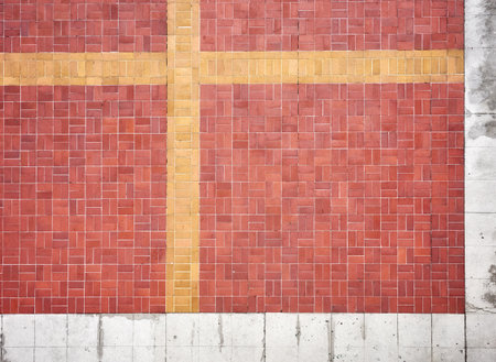 Photo of a brick pavement background.の写真素材