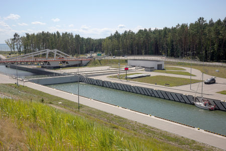 The Vistula Spit (Vistula Spit) canal, Poland.の写真素材