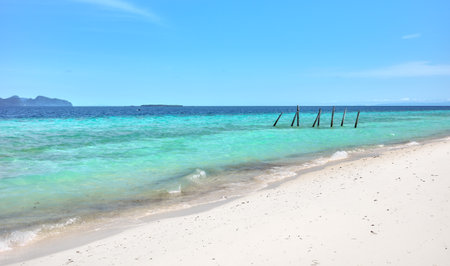 Timba Timba island on a sunny day, Semporna district, Borneo, Malaysia.の写真素材