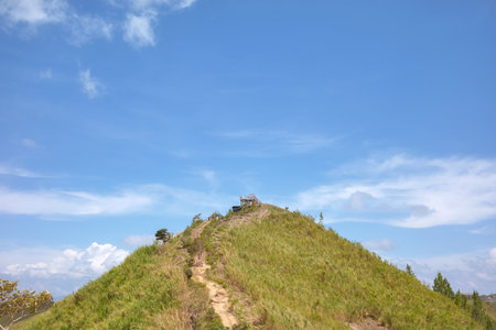 Sosodikon Hill in the Kundasang Valley, Sabah, Malaysia.の写真素材