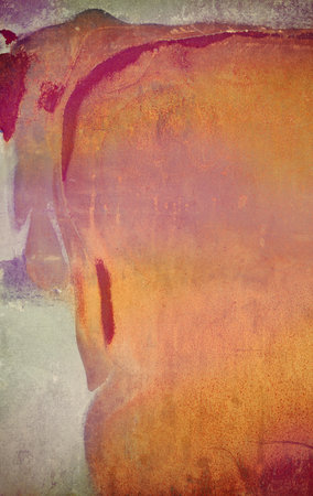 Photo of old and worn steel sheet.の写真素材