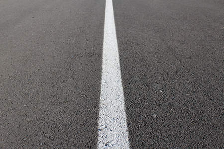 White line in the middle of a roadの写真素材