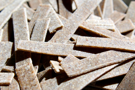 Uncooked buckwheat pastaの写真素材