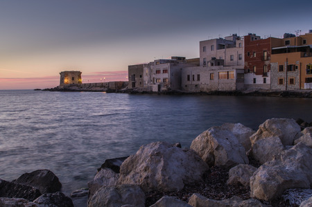 Sunset at Trapani, Sicily, Italyの写真素材