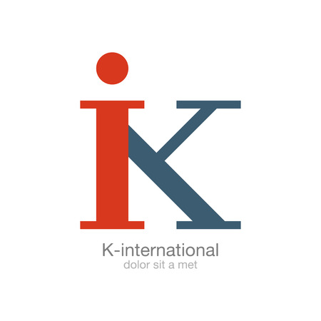 Letters I and K logo template. Business logo template. Vectorのイラスト素材