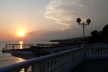 Sea Sunset on the waterfront. の写真素材