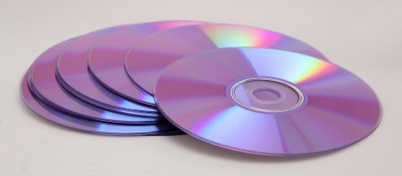 Toppled pile of DVD's or CD's