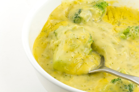 Creamy broccoli and cheddar cheese soup. This hearty soup melts in your mouth.の写真素材
