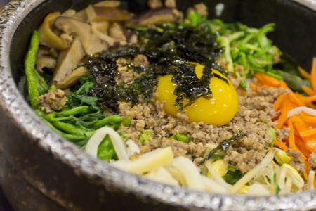 Authentic Korean Cuisine, Beef Bibimbapの写真素材