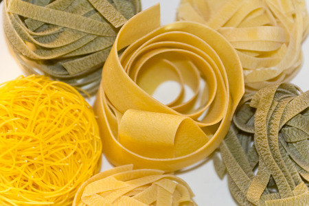Home made Italian Pasta, fettuccine spaghetti and Pappardelle