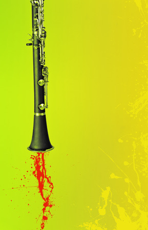 Jazz Clarinet background with paint splatters and plenty of copy spaceの写真素材