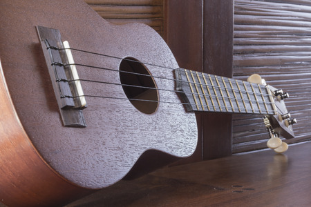Soprano Ukelele an exotic wooden stringed instrument of the Hawaiian Islands