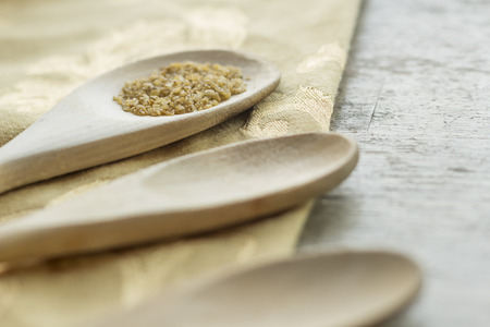Healthy and organic bulgur wheat ready for cooking in this nutrition aware cooking backgroundの写真素材