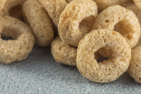 Close up macro shot of heart healthy oat cereal