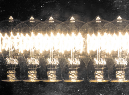 Decorative antique edison style filament light bulbの写真素材