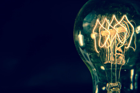 Decorative antique edison style filament light bulbの写真素材