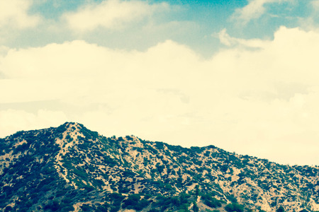 Santa Monica mountain tops on sunny California dayの写真素材