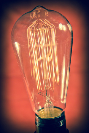 Decorative antique edison style filament light bulbの写真素材