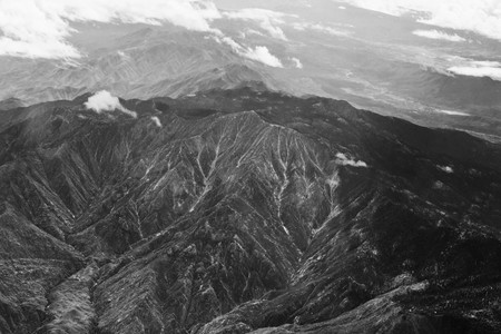 Beautiful aerial view of the rocky mountains of the United Statesの写真素材