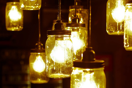 Decorative antique mason jar style light bulbs