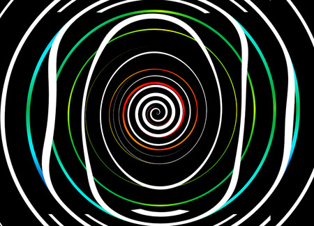 Psychedelic hypnosis swirl background optical illusion illustrationの写真素材
