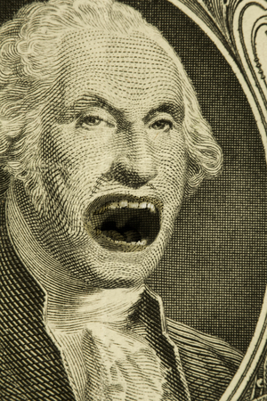 Emotional yelling George Washington with incredibly angry expressionの写真素材