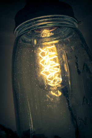 Decorative antique edison style filament light bulbの写真素材