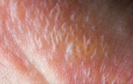 Close up macro poison ivy rash blisters on human skinの写真素材