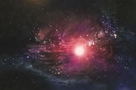 Giant universe starscape 3D illustration with colorful space cloudsの写真素材