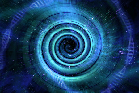 Universe black hole tunnel space background 3D Illustrationの写真素材