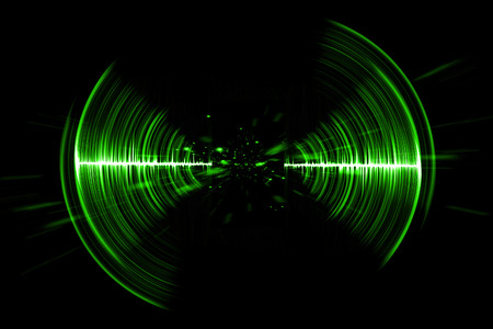 Visual neon soundwave concept 3D illustration abstract backgroundの写真素材