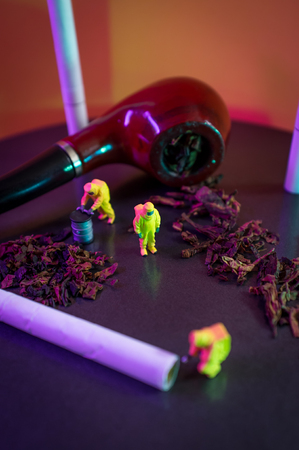 Miniature hazmat team inspects hazardous tobacco products