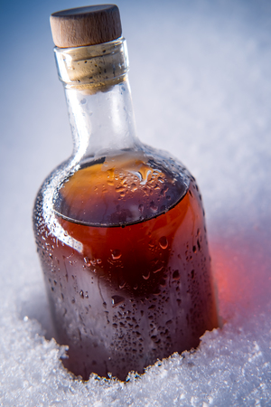 Ice cold home made whisky resting in frostの写真素材