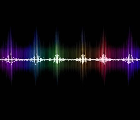 Visual neon soundwave concept 3D illustration abstract background