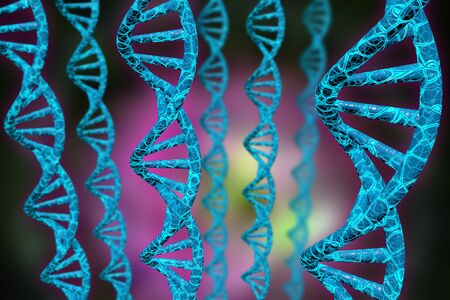 Abstract DNA strand double helix genetics 3D illustration