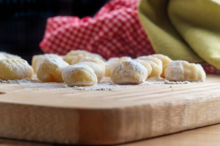 Making homemade Italian potato gnocchi from scratchの写真素材