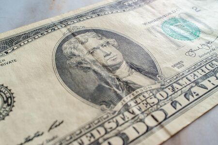 Founding father Thomas Jefferson on the rare two dollar bill