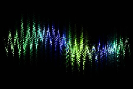 Colorful visual neon soundwave 3D illustration abstract backgroundの写真素材