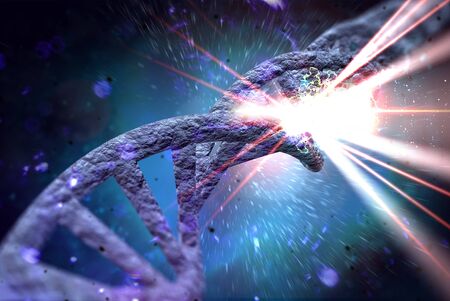 Abstract DNA strand double helix genetics 3D illustration