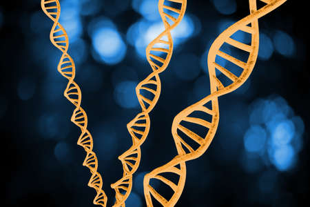 Abstract DNA strand double helix genetics 3D illustration