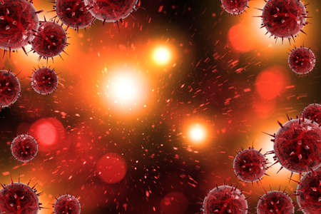 HIV Aids virus cells for medical science background 3D illustration
