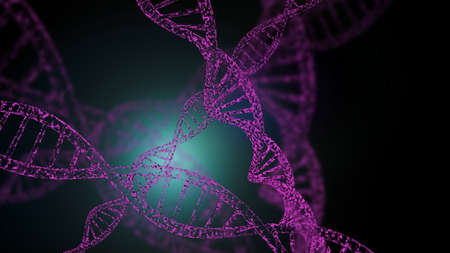 Abstract DNA strand double helix genetics 3D illustration