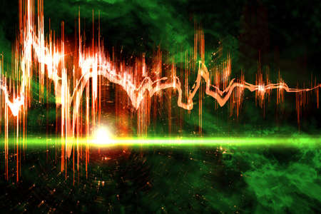 Visual neon soundwave concept 3D illustration abstract background