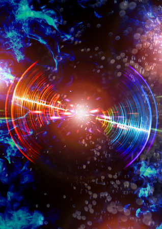 Visual neon soundwave concept 3D illustration abstract background