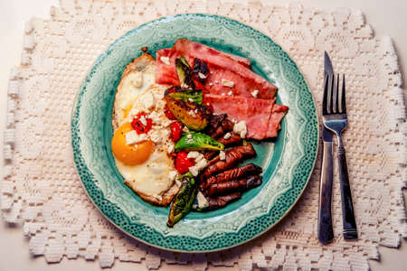 Healthy sunny side up healthy and nutricious breakfastの写真素材