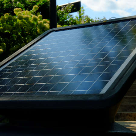 Colseup small blue solar panel renewable energy source