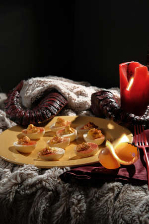Satans recipe hellish deviled eggs with horns