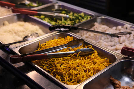 Raw ingredients at local hibachi chinese food buffet